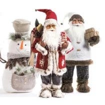 Muñecos de Papá Noel y de nieve