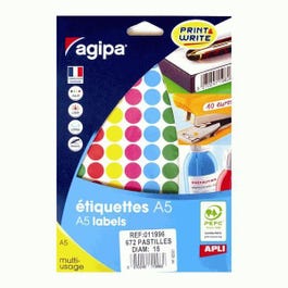 Pegatinas redondas Ø1,5 cm multicolor - 672 unidades Pegatinas redondas Ø1,5 cm multicolor - 672 unidades
