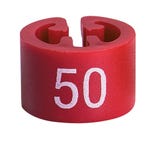 Marca talla 50 para perchas 1,5 cm rojo - 50 unidades