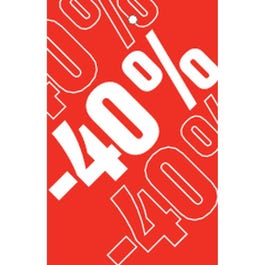 Etiquetas perforadas -40% 5,5x8,5 cm rojas/blancas - 250 unidades Etiquetas perforadas -40% 5,5x8,5 cm rojas/blancas - 250 unidades