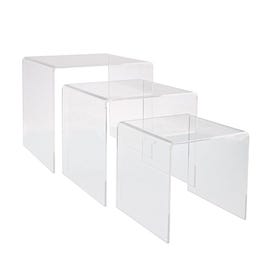 Expositores cuadrados 12x12 15x15 y 18x18 cm transparente - 3 unidades Expositores cuadrados 12x12 15x15 y 18x18 cm transparente - 3 unidades