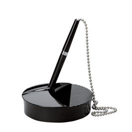 Bolígrafo con cadena y soporte 10x2x14 cm negro/plata Bolígrafo con cadena y soporte 10x2x14 cm negro/plata