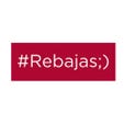 Cartel Rebajas Hashtag 100x35 cm rojo/blanco