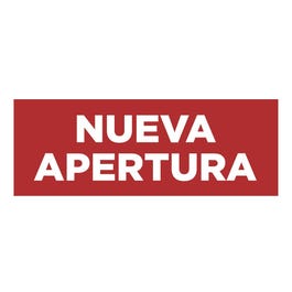 Cartel Nueva Apertura 100x35 cm rojo/blanco Cartel Nueva Apertura 100x35 cm rojo/blanco