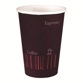 Vaso cartón letras 12 cl marrón/naranja - 80 unidades Vaso cartón letras 12 cl marrón/naranja - 80 unidades