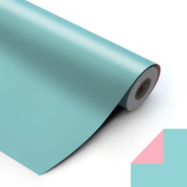 Papel de regalo liso 62 cm azul/rosa bebé - 100 metros +/- Papel de regalo liso 62 cm azul/rosa bebé - 100 metros +/-