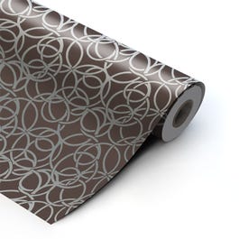 Papel de regalo círculos 62 cm plata/visón - 90 metros +/- Papel de regalo círculos 62 cm plata/visón - 90 metros +/-