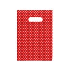 Bolsa de plástico topo asa troquelada 30x40 cm plata/rojo - 100 unidades