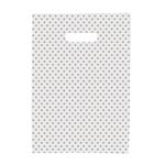Bolsa de plástico topo asa troquelada 40x50 cm plata/blanca - 100 unidades