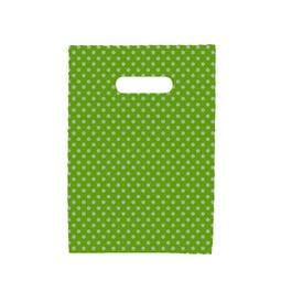 Bolsa de plástico topo asa troquelada 40x50 cm verde/plata - 100 unidades Bolsa de plástico topo asa troquelada 40x50 cm verde/plata - 100 unidades