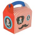 Caja menú infantil cartón Pirata rayas rojas 17x16x10 cm - 300 unidades