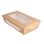 Caja con tapa y ventana 900 ml 20x12x5 cm kraft/transparente - 200 unidades