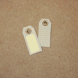 Etiquetas perforadas marco 1,5x3 cm kraft/amarillo - 200 unidades Etiquetas perforadas marco 1,5x3 cm kraft/amarillo - 200 unidades