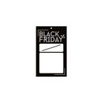 Etiquetas orificio cartón Black Friday 3,5x7 cm negras/blancas - 200 unidades