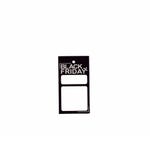 Etiquetas perforadas Black Friday 3,5x7 cm plata/negras - 100 unidades
