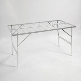 Mesa para exterior aluminio perforado 150x80x80 cm gris Mesa para exterior aluminio perforado 150x80x80 cm gris