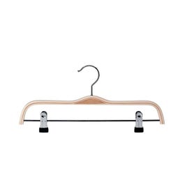 Percha de madera con pinzas 37 cm marrón/cromado - 6 unidades Percha de madera con pinzas 37 cm marrón/cromado - 6 unidades