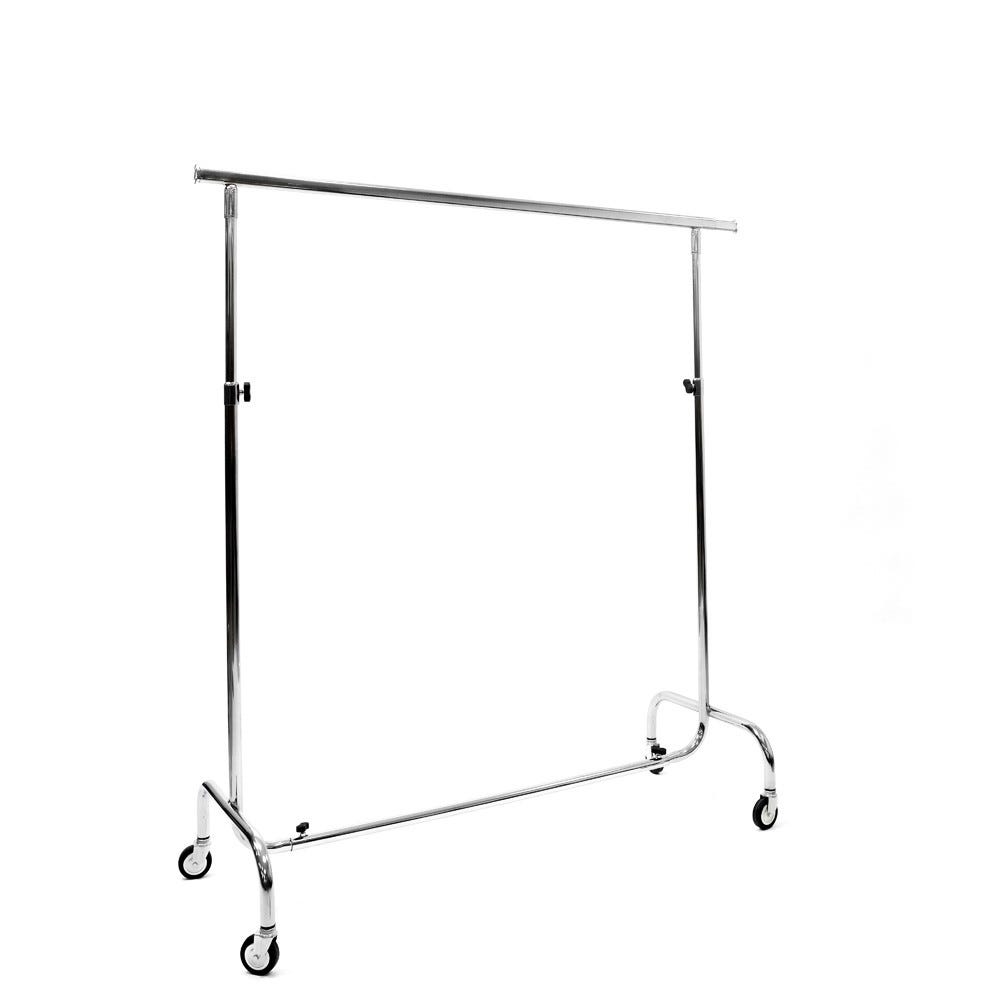 Perchero con ruedas regulable 150x50x140 200 cm cromado
