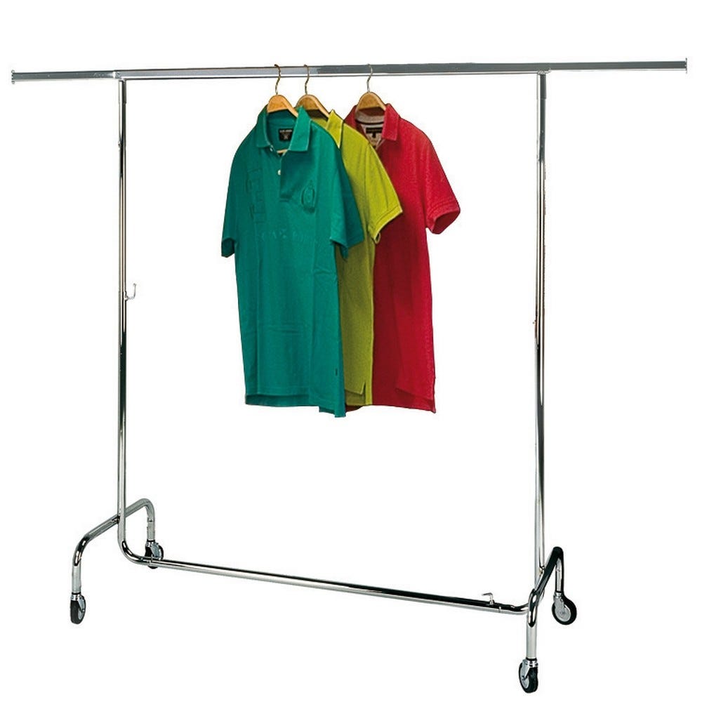 Perchero con ruedas regulable 150x50x140 200 cm cromado
