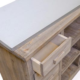 Mostrador Heritage 119x39x90 cm madera natural envejecida Mostrador Heritage 119x39x90 cm madera natural envejecida