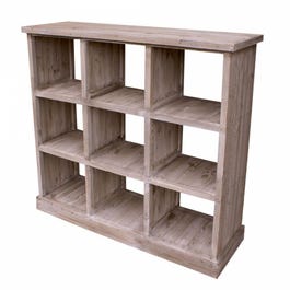 Estantería Heritage 9 huecos doble cara 119x39x110 cm madera natural envejecida Estantería Heritage 9 huecos doble cara 119x39x110 cm madera natural envejecida