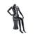 Maniquí mujer sin cabeza sentada + taburete 130 cm negro mate