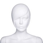 Cabeza de mujer pelo esculpido 19x17x20 cm blanca mate