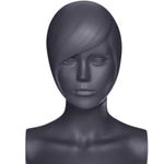 Cabeza de mujer pelo esculpido 18x21x25 cm antracita mate