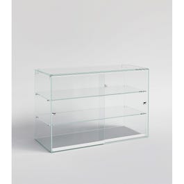 Vitrina sobremesa 2 estantes 100x40x60 cm blanca/transparente Vitrina sobremesa 2 estantes 100x40x60 cm blanca/transparente