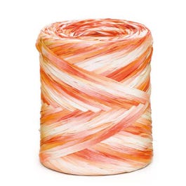 Cinta rafia 15 mm naranja/crema - 200 metros Cinta rafia 15 mm naranja/crema - 200 metros