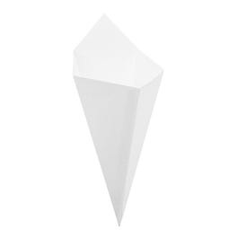 Cono cartón 100 gramos 12,8x21,7 cm blanco - 200 unidades Cono cartón 100 gramos 12,8x21,7 cm blanco - 200 unidades