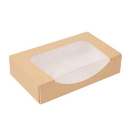 Caja cartón con ventana 19,7x12x4,5 cm natural/blanca - 50 unidades Caja cartón con ventana 19,7x12x4,5 cm natural/blanca - 50 unidades
