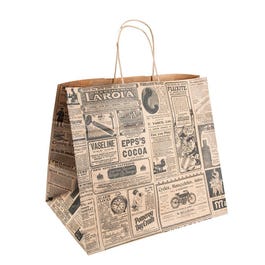 Bolsa de papel kraft asa rizada Times 26x14x32 cm marrón/negra - 250 unidades Bolsa de papel kraft asa rizada Times 26x14x32 cm marrón/negra - 250 unidades