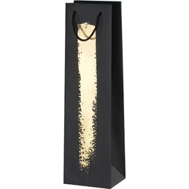 Bolsa lujo 1 botella asa cordón 11x9x39 cm negra/oro - 12 unidades Bolsa lujo 1 botella asa cordón 11x9x39 cm negra/oro - 12 unidades