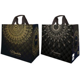Bolsa polipropileno Mandala 20x20x38 cm negra/oro - 25 unidades Bolsa polipropileno Mandala 20x20x38 cm negra/oro - 25 unidades