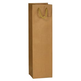 Bolsa asa algodón 1 botella magnum 13x11,4x44 cm kraft - 10 unidades Bolsa asa algodón 1 botella magnum 13x11,4x44 cm kraft - 10 unidades