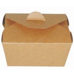 Caja de cartón con cierre 650 ml 13x10,5x6,5 cm marrón - 50 unidades