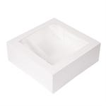 Caja pastelería con tapa y ventana 28x28x10 cm blanca - 100 unidades