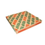 Caja para pizza 32x32x3,8 cm kraft/verde/roja - 100 unidades