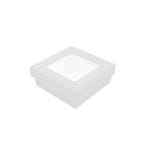 Caja con tapa y ventana 500 ml 12x12x5 cm blanca - 250 unidades