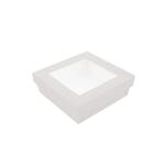 Caja con tapa y ventana 750 ml 14x14x5 cm blanca - 250 unidades