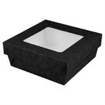 Caja con tapa y ventana 500 ml 12x12x5 cm blanca/negra - 250 unidades