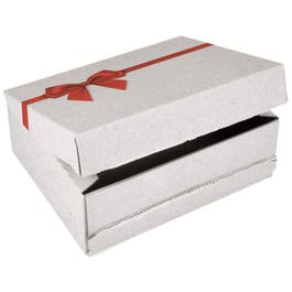 Caja de cartón para envío regalo 36,3x28x12,5 cm blanca/roja Caja de cartón para envío regalo 36,3x28x12,5 cm blanca/roja