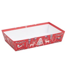 Cesto cartón Scandi 33x20x7 cm rojo/blanco Cesto cartón Scandi 33x20x7 cm rojo/blanco