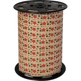 Cinta regalo papel Estrellas 10 mm marrón/verde/roja - 250 metros Cinta regalo papel Estrellas 10 mm marrón/verde/roja - 250 metros