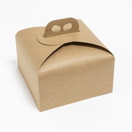 Caja para tartas con asa 20x20x18 cm marrón - 10 unidades Caja para tartas con asa 20x20x18 cm marrón - 10 unidades