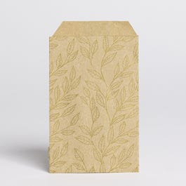 Sobres de regalo Hojas 7x12 cm marrón/oro - 150 unidades Sobres de regalo Hojas 7x12 cm marrón/oro - 150 unidades
