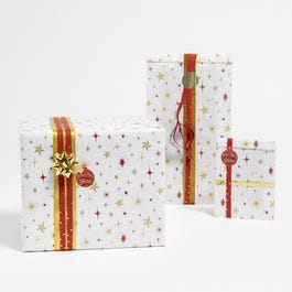 Sobre de regalo Navidad Cometas 12x4,5x20 cm blanco/rojo/oro - 150 unidades Sobre de regalo Navidad Cometas 12x4,5x20 cm blanco/rojo/oro - 150 unidades