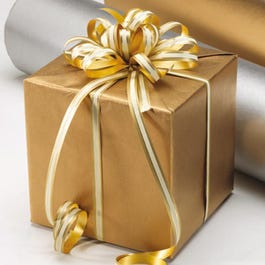 Papel de regalo kraft 70 cm oro - 100 metros