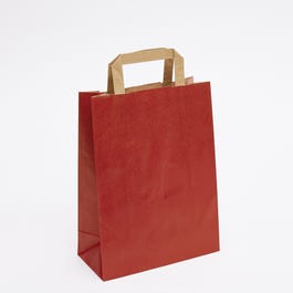 Bolsas de papel asa plana 22x10x29 cm rojas - 50 unidades Bolsas de papel asa plana 22x10x29 cm rojas - 50 unidades